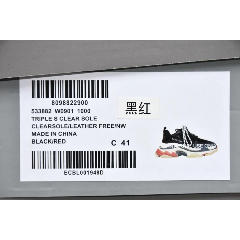 Balenciaga Triple S Black White Red (2018 Reissue) 533882W09O11000