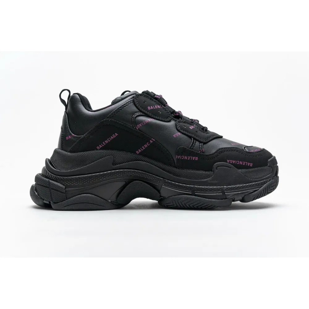 Balenciaga Triple S Letter Black Pink  524039 W2FA1 1022 