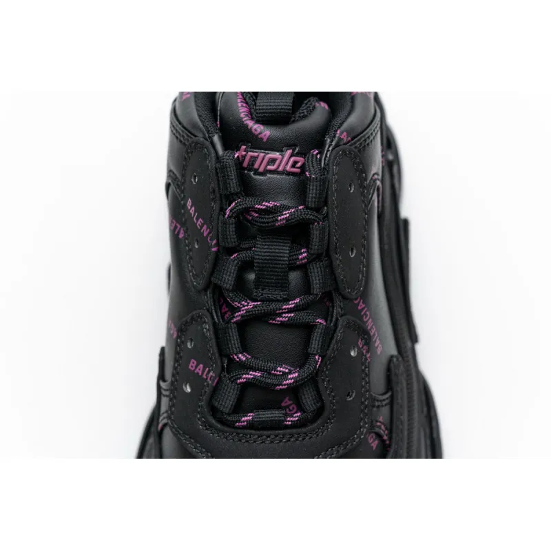 Balenciaga Triple S Letter Black Pink  524039 W2FA1 1022 