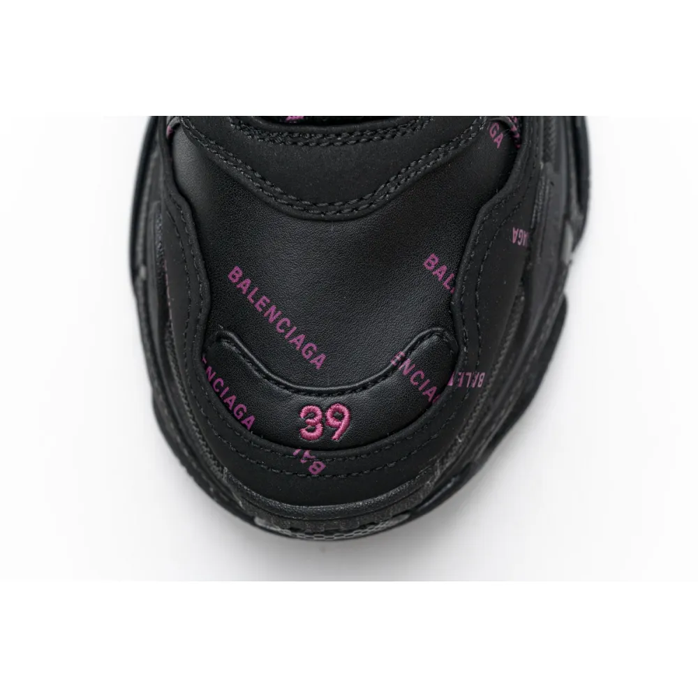 Balenciaga Triple S Letter Black Pink  524039 W2FA1 1022 