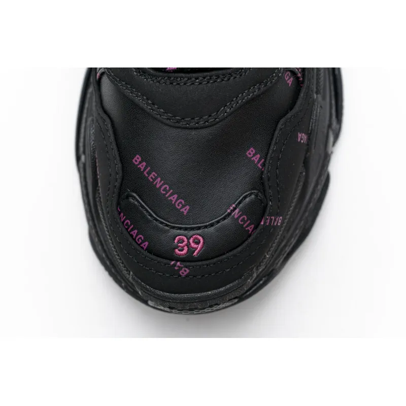 Balenciaga Triple S Letter Black Pink  524039 W2FA1 1022 