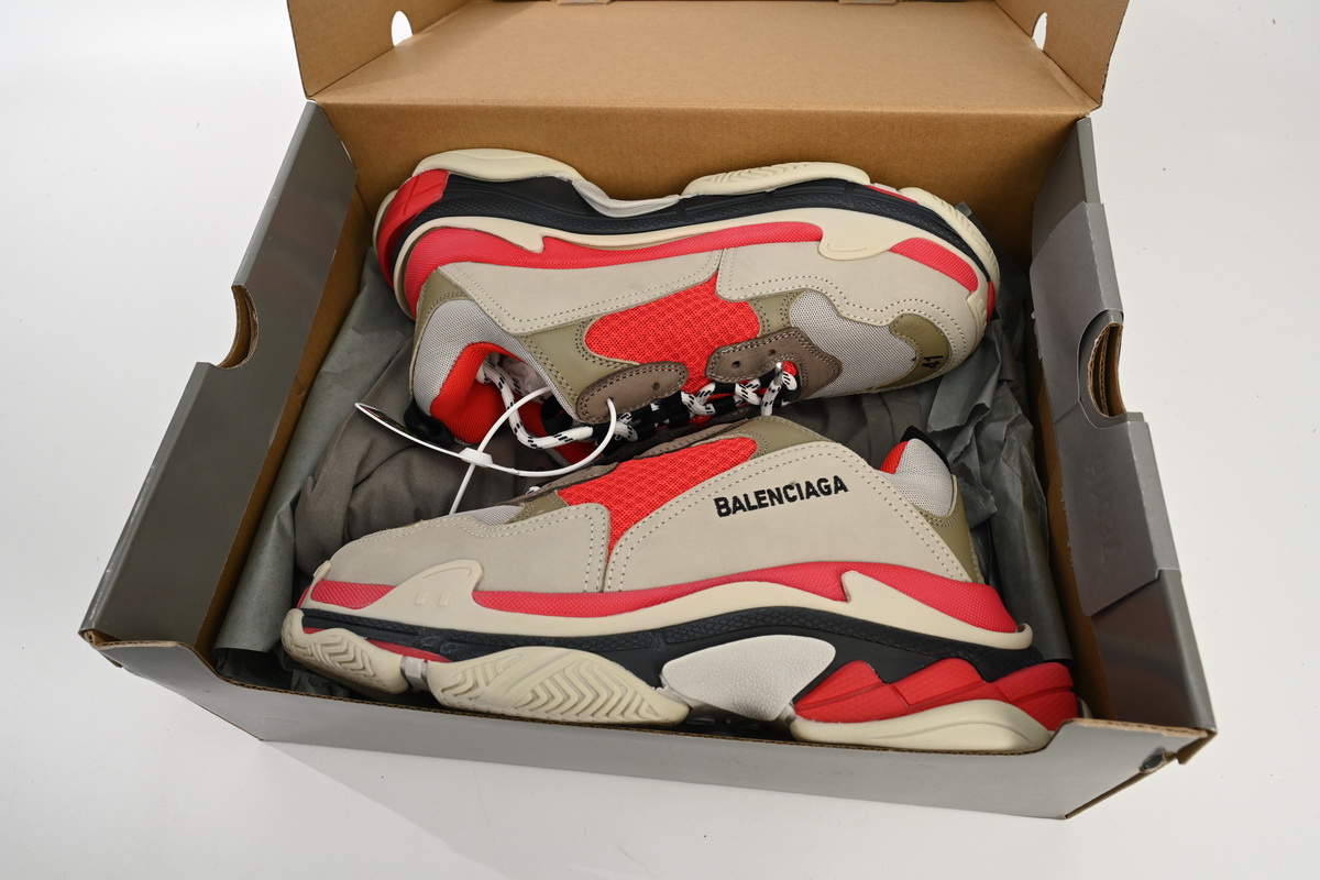 Balenciaga Triple S Red Grey White  541624 W06E2 1863