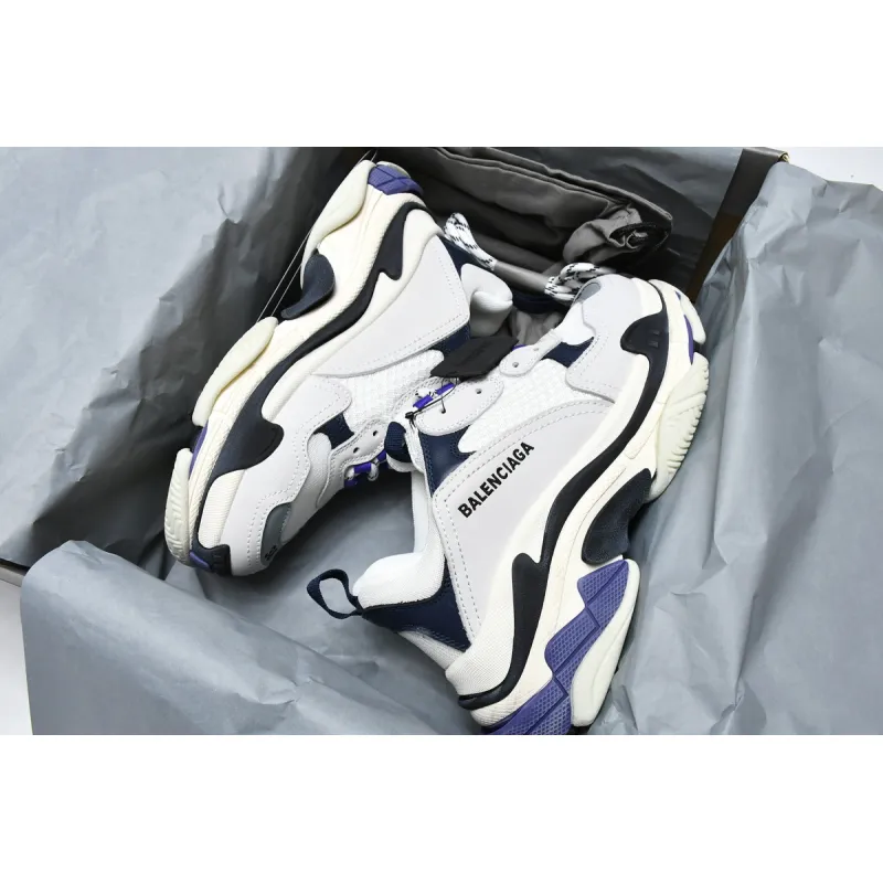 Balenciaga Triple S White Dark Blue 534217 W09E1 9000 