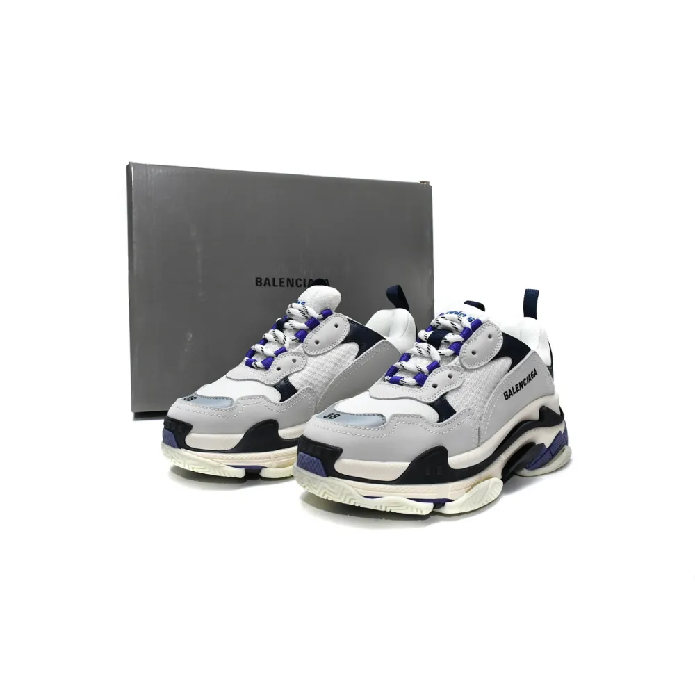 Balenciaga Triple S White Dark Blue 534217 W09E1 9000 