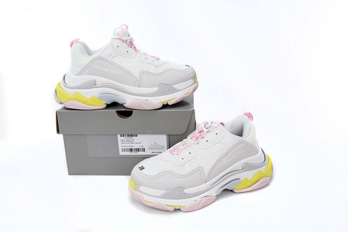 Balenciaga Triple S White Yellow (Women's)  524039 W2FW4 7541