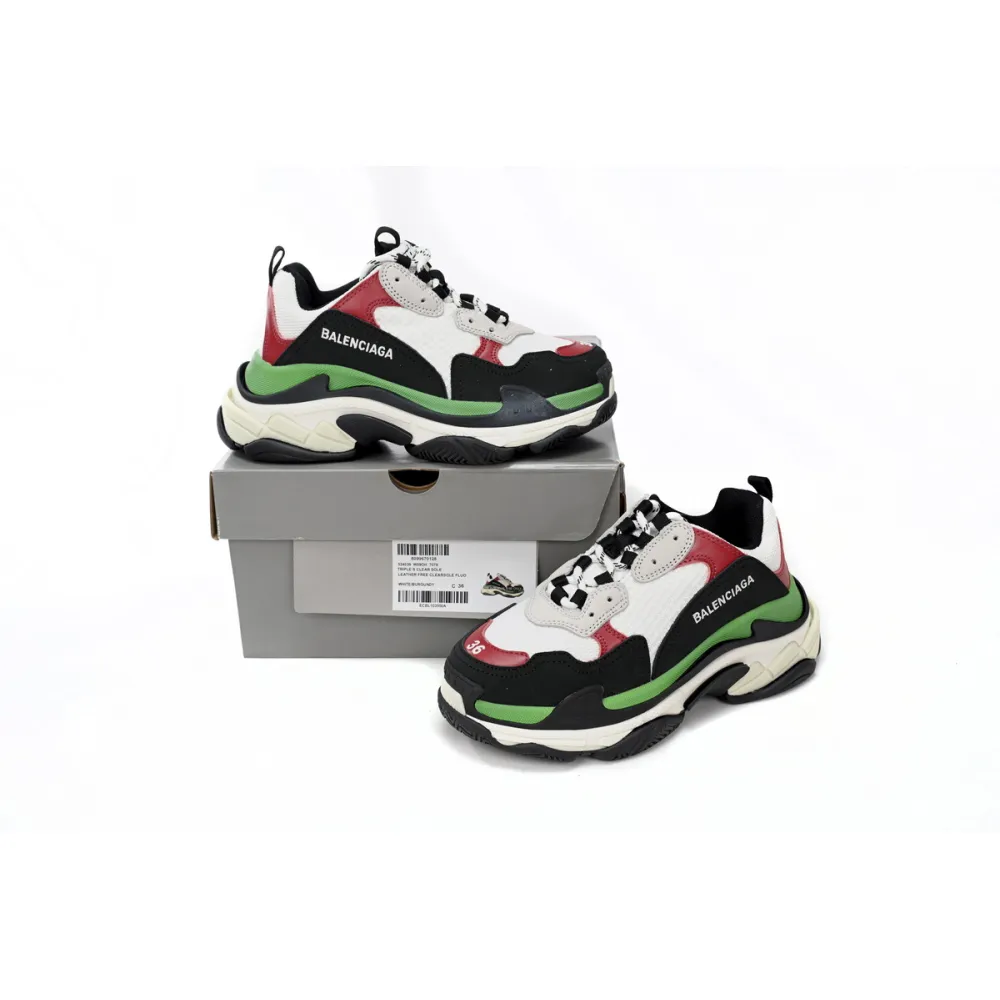 Balenciaga Triple White, red, and Green 524039 W090H 7078