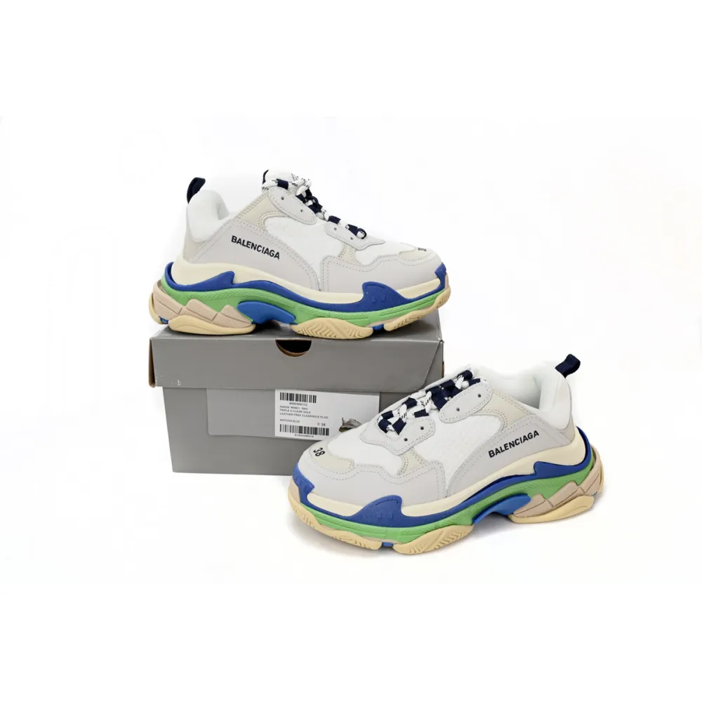 Balenciaga Triple White Blue Green  524039 W09E1 1900