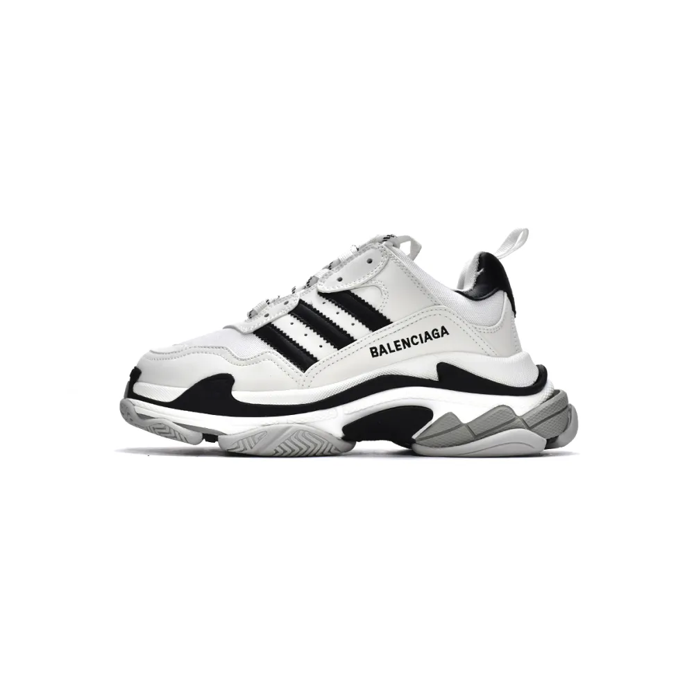 Balenciaga x adidas Triple S White Black 710021W2ZB19112