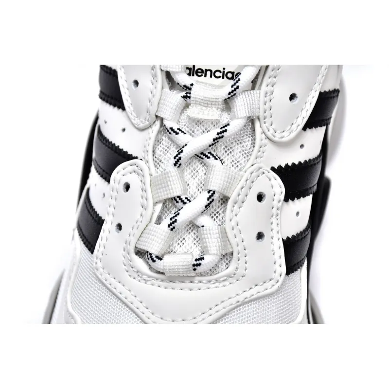 Balenciaga x adidas Triple S White Black 710021W2ZB19112