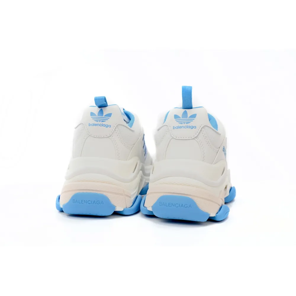 Balenciaga x adidas Triple S White Blue (Women's)  712764 W2ZB3 9040