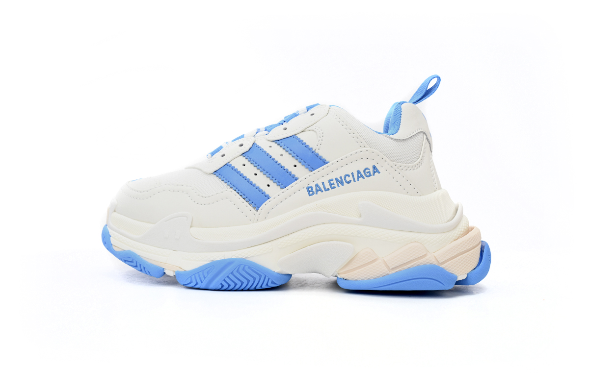 Balenciaga x adidas Triple S White Blue (Women's)  712764 W2ZB3 9040
