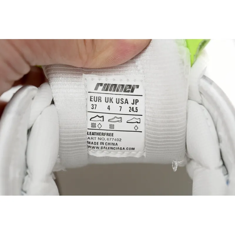  Balenciaga Runner White Blue Red 677402 W3RB6 9645