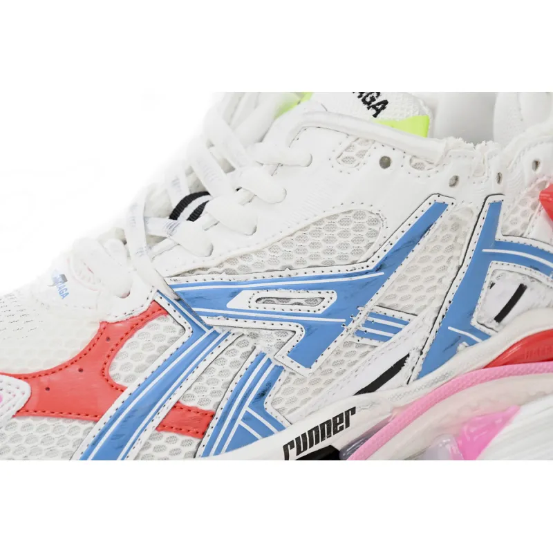  Balenciaga Runner White Blue Red 677402 W3RB6 9645