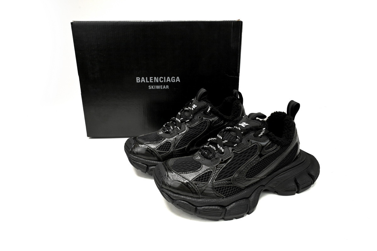 Balenciaga 3XL Sneaker All Black Ice Velvet  734734 W3XL2 1000
