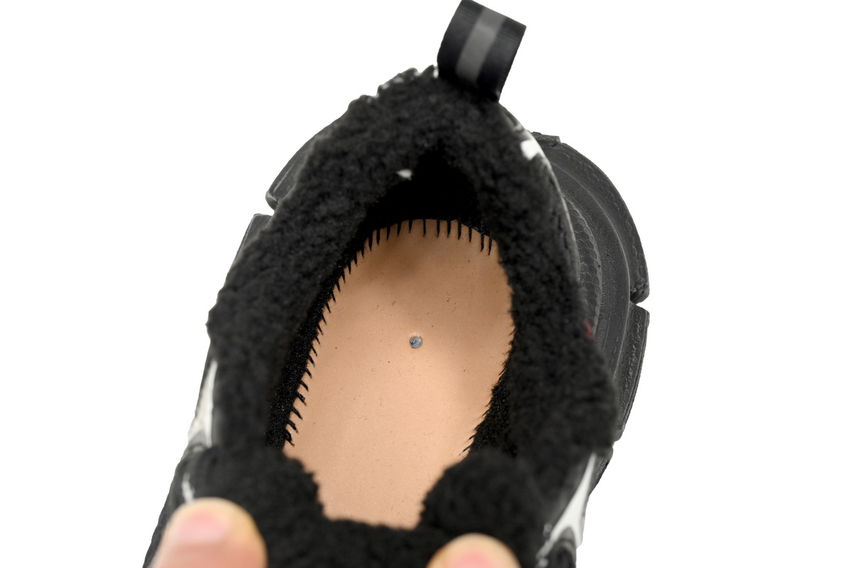 Balenciaga 3XL Sneaker Black And White Ice Velvet   734734 W3XL2 1090