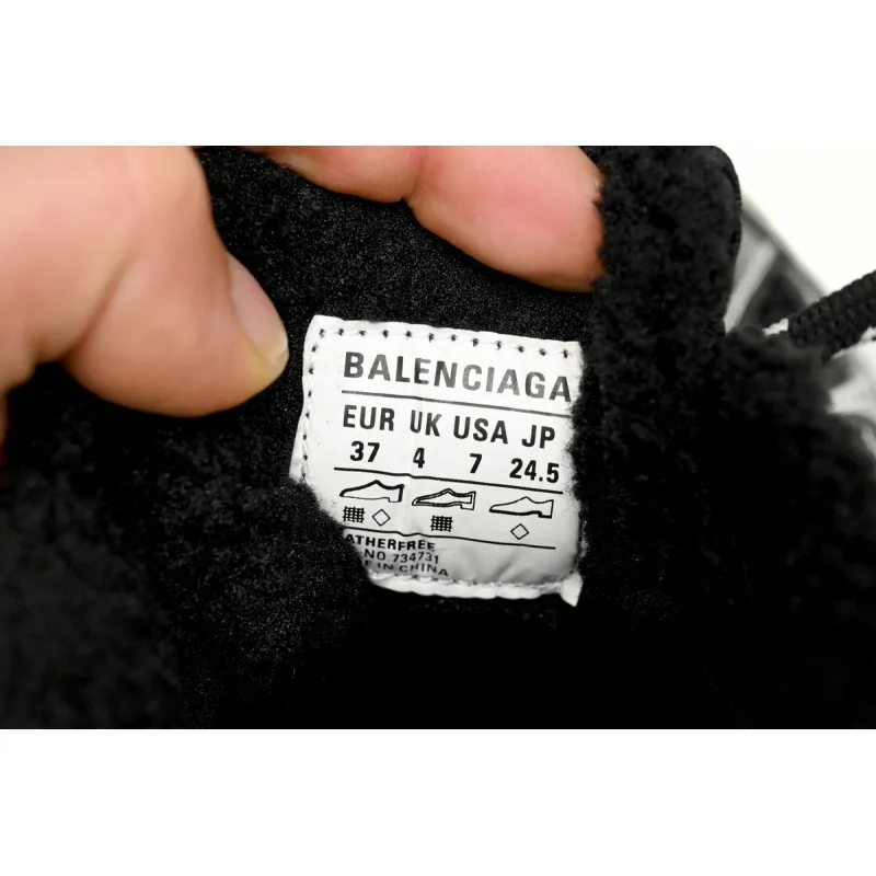 Balenciaga 3XL Sneaker Black And White Ice Velvet   734734 W3XL2 1090