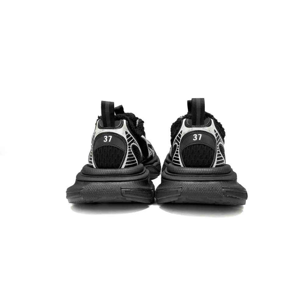 Balenciaga 3XL Sneaker Black And White Ice Velvet   734734 W3XL2 1090