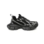 Balenciaga 3XL Sneaker Black And White Ice Velvet   734734 W3XL2 1090