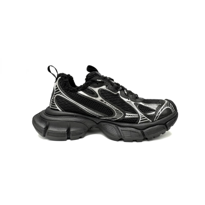 Balenciaga 3XL Sneaker Black And White Ice Velvet   734734 W3XL2 1090 02