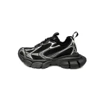 Balenciaga 3XL Sneaker Black And White Ice Velvet   734734 W3XL2 1090