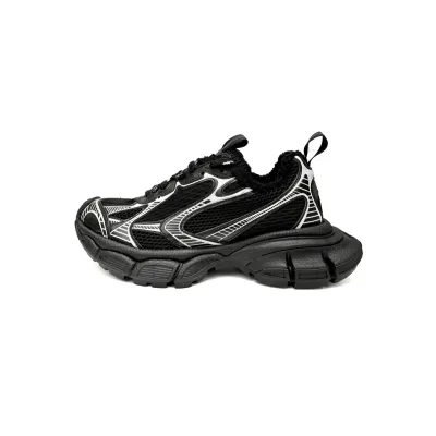 Balenciaga 3XL Sneaker Black And White Ice Velvet   734734 W3XL2 1090 01