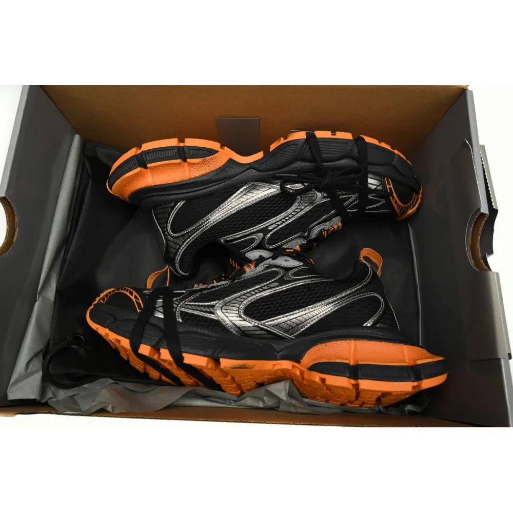 Balenciaga 3XL Sneaker in All Black Orange  734734 W3XL3 1178 