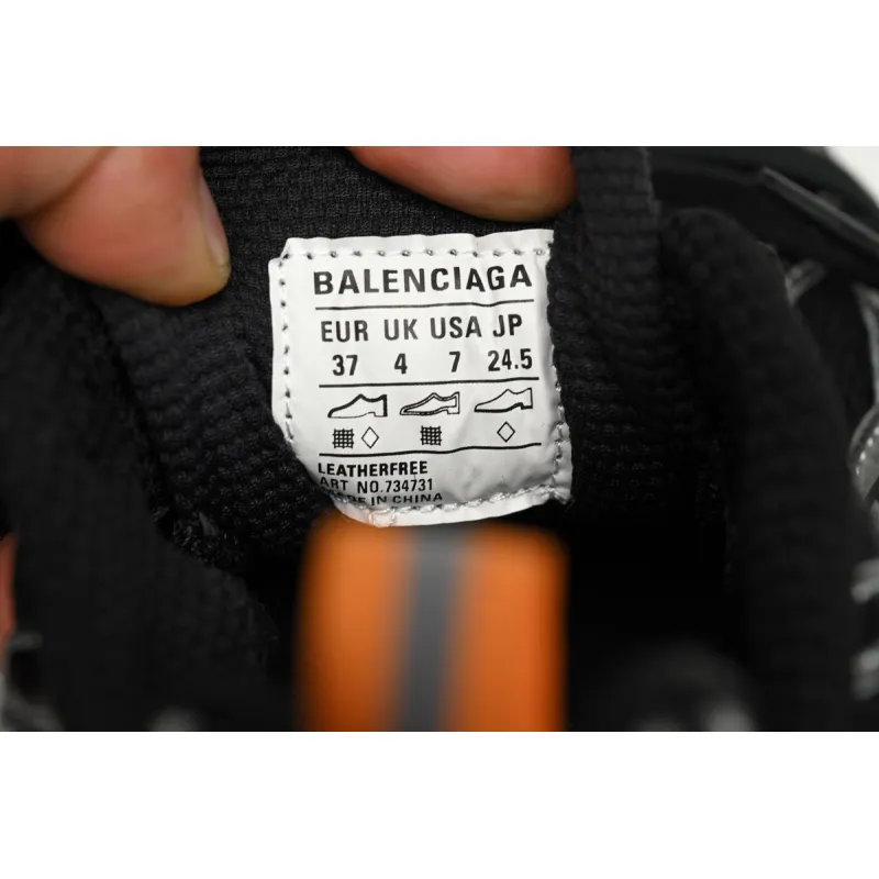 Balenciaga 3XL Sneaker in All Black Orange  734734 W3XL3 1178 