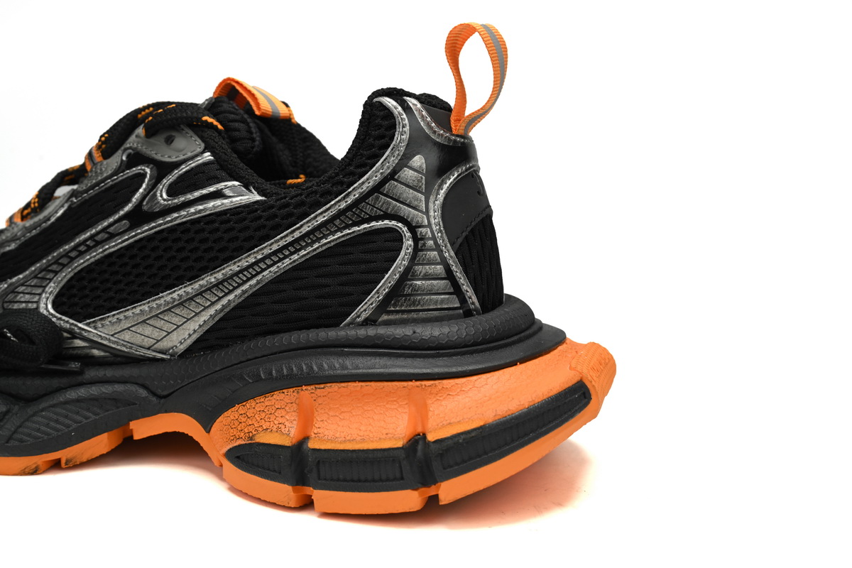 Balenciaga 3XL Sneaker in All Black Orange  734734 W3XL3 1178 