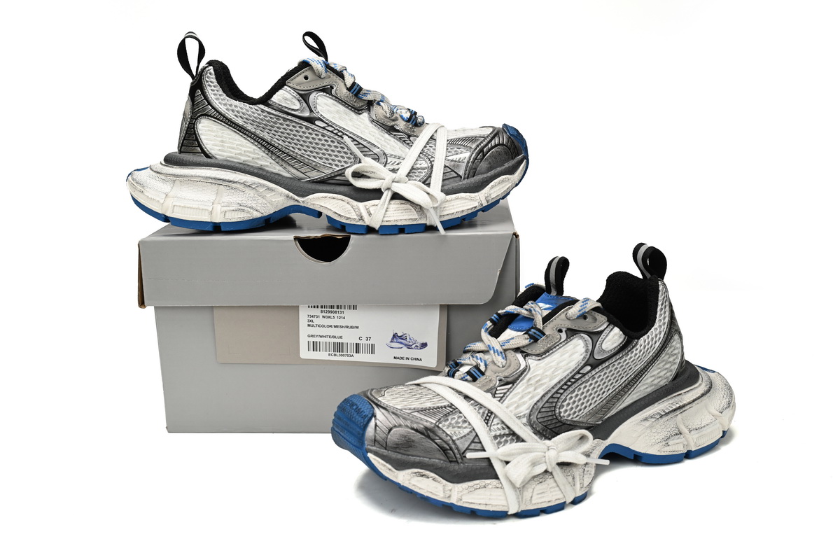 Balenciaga 3XL Sneaker in Black And White Blue   734731 W3XL5 1214 