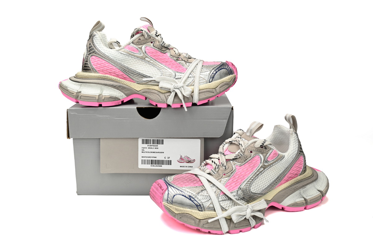 Balenciaga 3XL Sneaker in White Pink 734734 W3XL5 9050