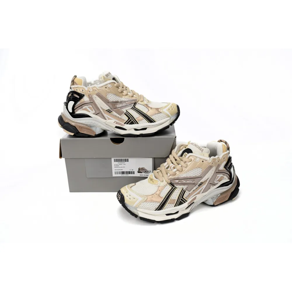 Balenciaga Runner Beige Black White  677403 W3RB3 9891
