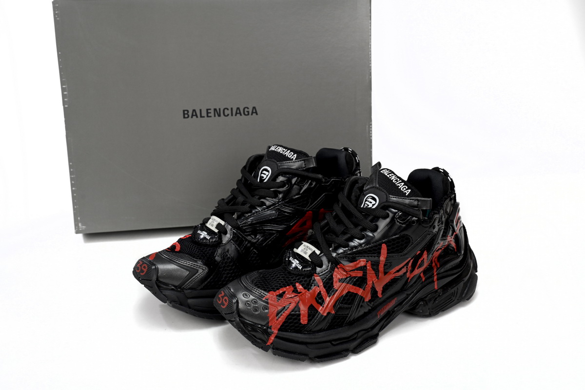 Balenciaga Runner Graffiti Black Red 677403W3RBQ1060