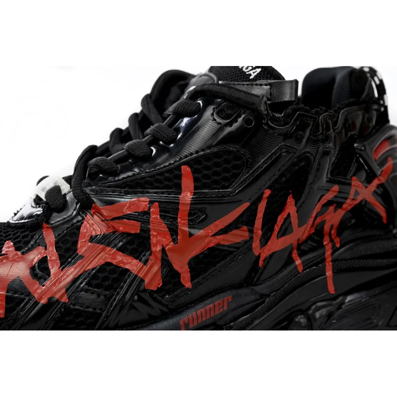Balenciaga Runner Graffiti Black Red 677403W3RBQ1060