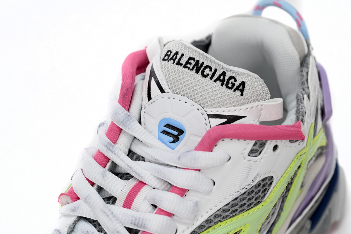 Balenciaga Runner Leather Free Grey Light Purple Neon Yellow White 677403W3RBP1745