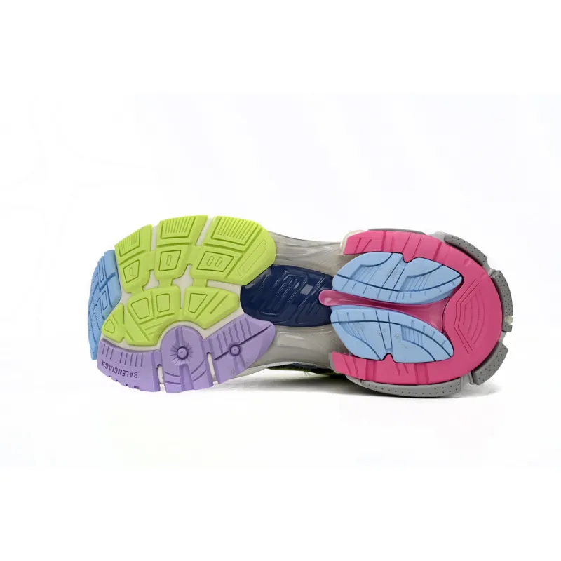 Balenciaga Runner Leather Free Grey Light Purple Neon Yellow White 677403W3RBP1745