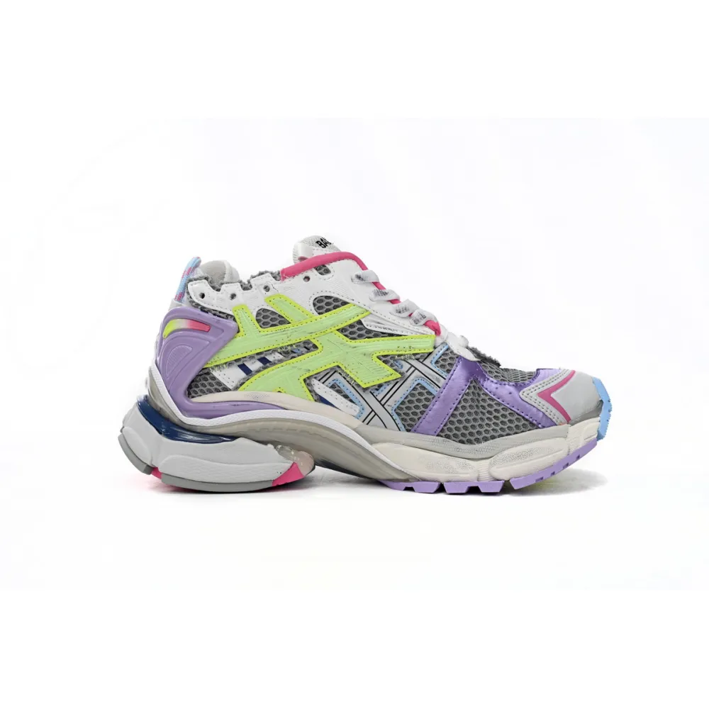 Balenciaga Runner Leather Free Grey Light Purple Neon Yellow White 677403W3RBP1745