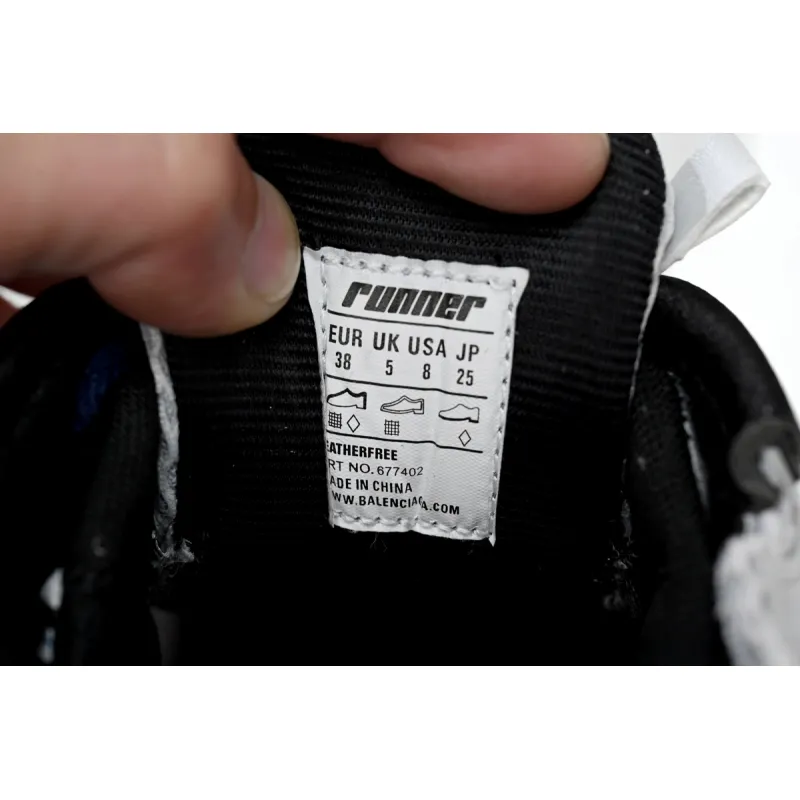 Balenciaga Runner White And Blue Printing 677402 W3RB6 1264