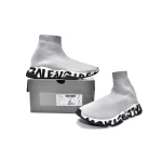 Balenciaga Speed 2.0 Graffiti Recycled Knit Grey White 617239W2DD41991