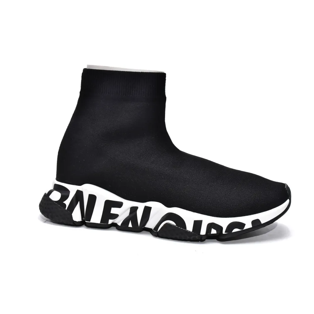 Balenciaga Speed Graffiti Trainers Black White 605972W05GE1015