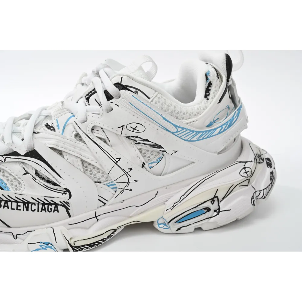 Balenciaga Tess S.Black Graffiti Art 542436 W3SRA 9014