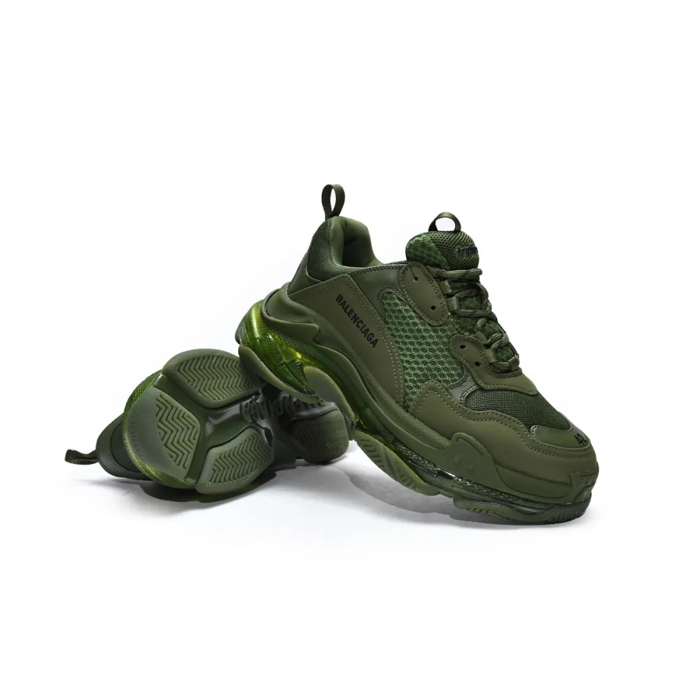 Balenciaga Triple S Clear Sole Dark Green 541624 W2GA1 2325 