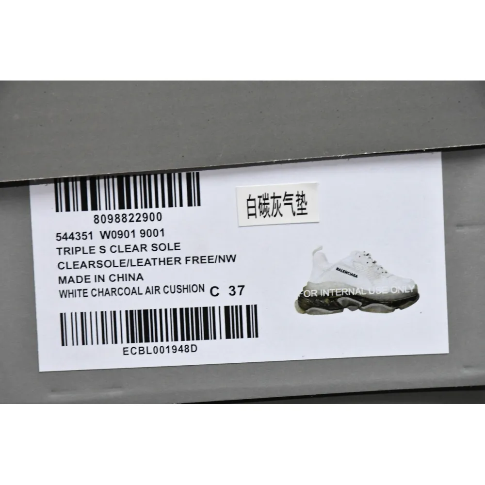 Balenciaga Triple S White Carbon Ash  544351 W0901 9001 
