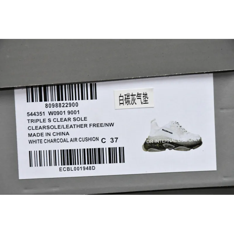 Balenciaga Triple S White Carbon Ash  544351 W0901 9001 