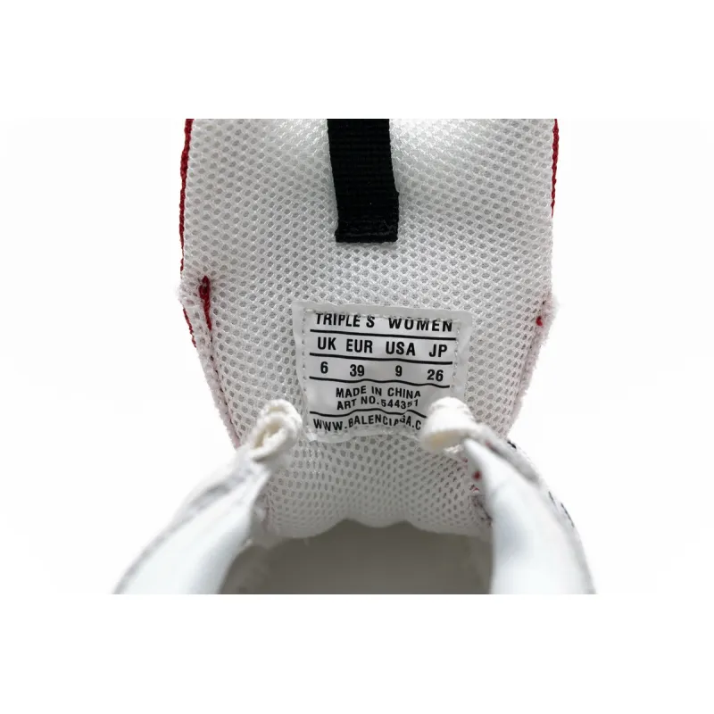 Balenciaga Triple S White Red 544351 W09E1 4552 