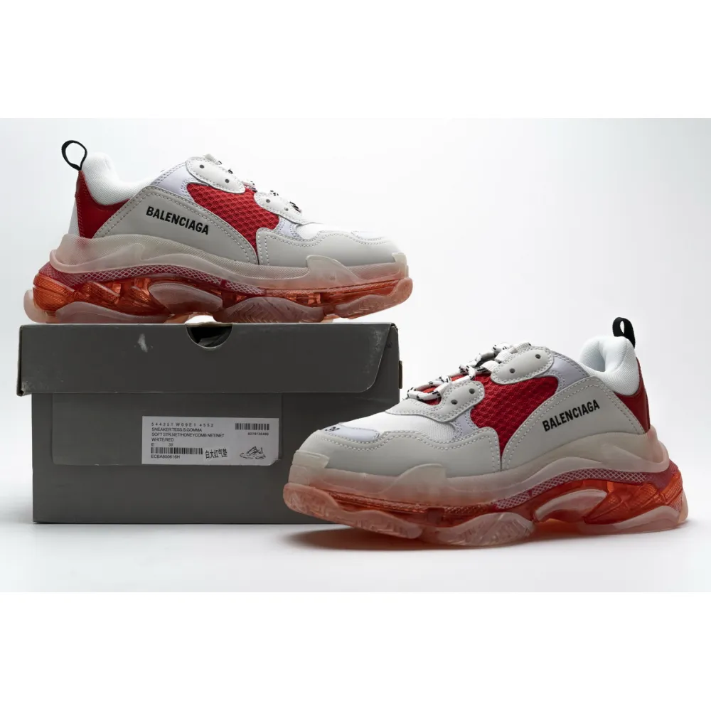 Balenciaga Triple S White Red 544351 W09E1 4552 