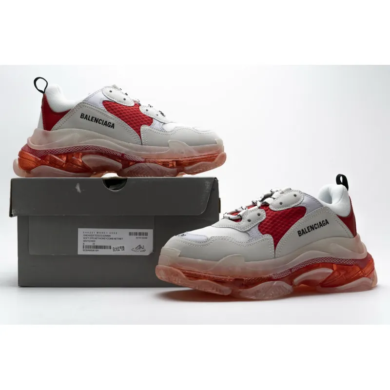 Balenciaga Triple S White Red 544351 W09E1 4552 