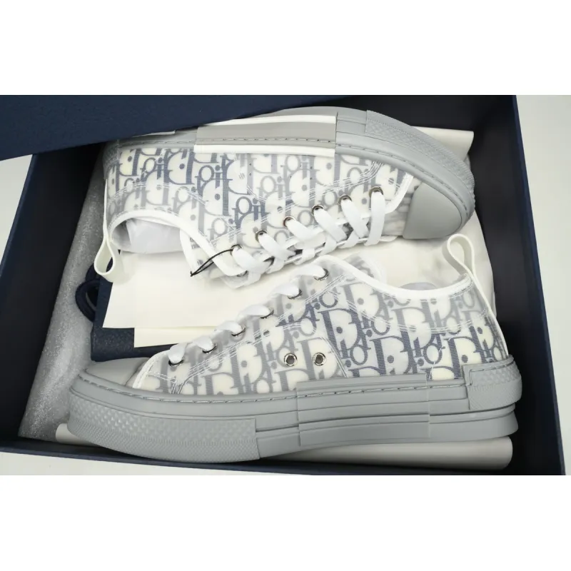 Dior B23 Low White Navy Oblique 3SN249YNT_H568
