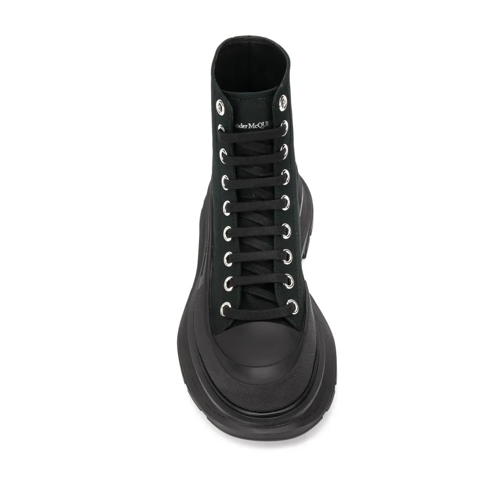 Alexander McQueen Tread Slick Lace Up Boot Black (Women's) 611706W4MV21000