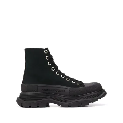 Alexander McQueen Tread Slick Lace Up Boot Black (Women's) 611706W4MV21000 01