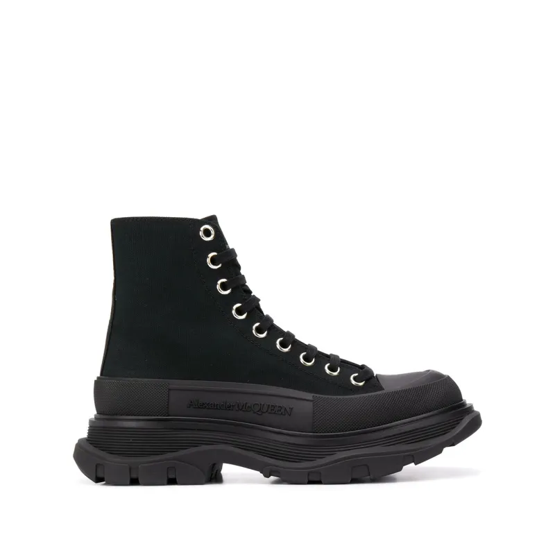 Alexander McQueen Tread Slick Lace Up Boot Black (Women's) 611706W4MV21000